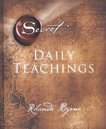 Book cover for The Secret Daily Teachings by Rhonda Byrne with a wax seal.