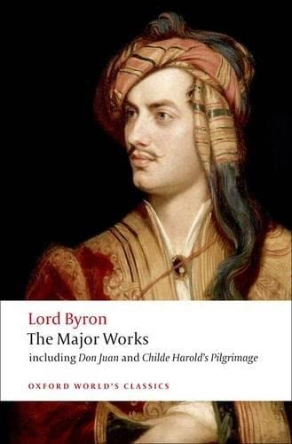 Portrait of Lord Byron wearing a turban on the cover of an Oxford book.