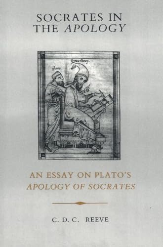 Book cover: “Socrates in the Apology” with medieval illustration of a seated man.