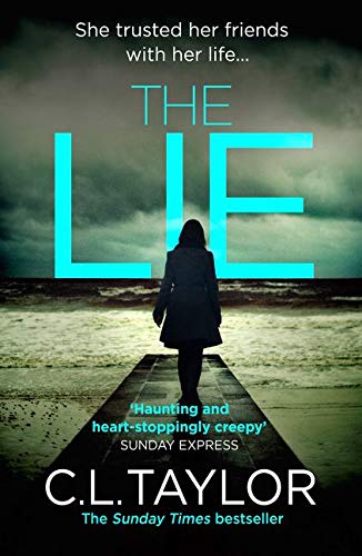 Book cover: woman walking away on a pier towards a stormy sea.