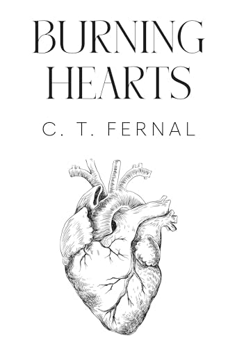 Book cover: "Burning Hearts" with a detailed anatomical heart illustration.