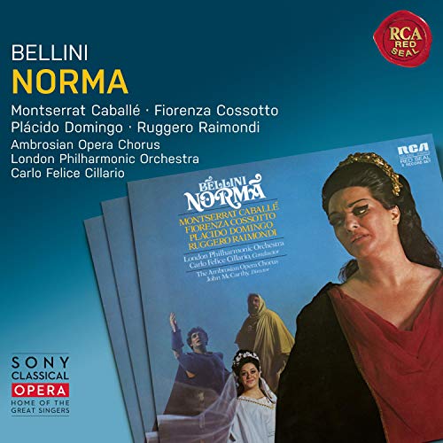CD cover for Bellini’s “Norma” featuring Montserrat Caballé and Plácido Domingo.