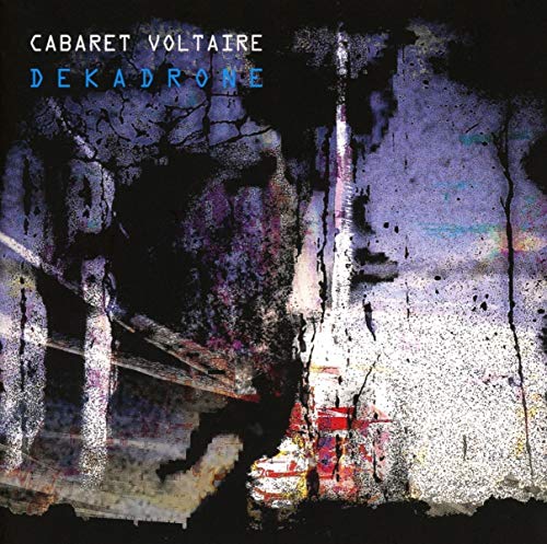 CD cover for Cabaret Voltaireās āDekadroneā with abstract, textured purple and white imagery.
