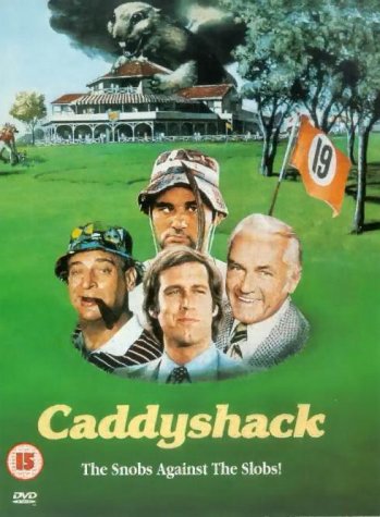 Caddyshack DVD cover featuring Bill Murray, Rodney Dangerfield, and a groundhog.