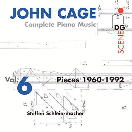 CD cover for John Cage Complete Piano Music Vol. 6 featuring abstract musical notation.