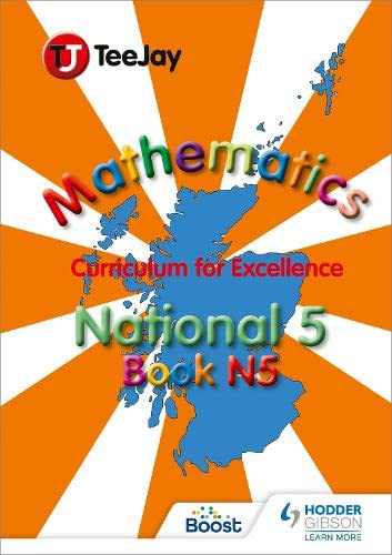Textbook cover: “TeeJay National 5 Mathematics” with a map of Scotland.