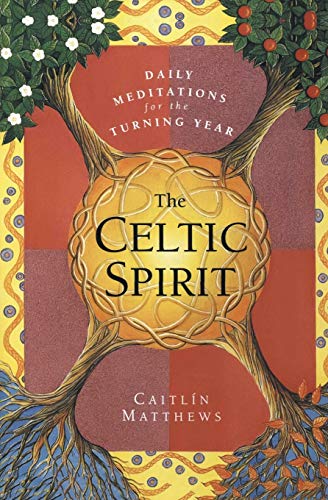 Book cover with Celtic knot tree design and title “The Celtic Spirit.”
