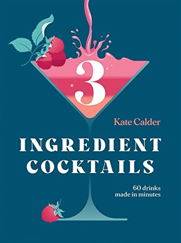 Book cover with a martini glass, raspberries, and the number three.