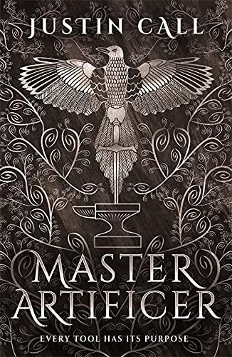 Book cover featuring a silver bird perched on a sword above an anvil.