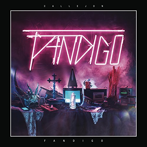 CD cover for “Fandigo” by Callejon, featuring neon text and a surreal scene.