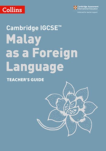 Cambridge IGCSE Malay Teacher’s Guide cover with a floral design.