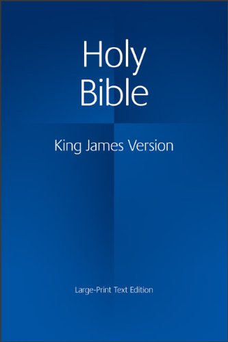 Blue cover of a large-print King James Version Holy Bible.