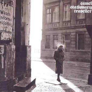 Camel’s “Stationary Traveller” CD cover: a street scene in sepia tones.