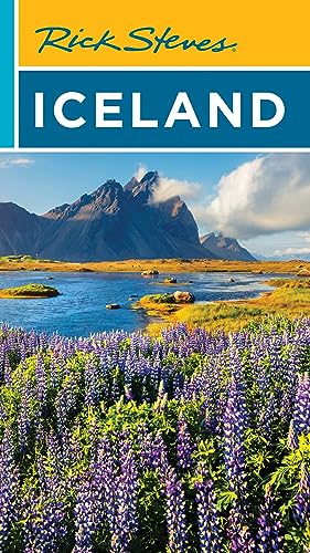 Rick Steves Iceland guidebook cover with mountains, lupines, and water.