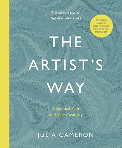 BookPCBook cover for The Artist's Way by Julia Cameron with blue marbled background.