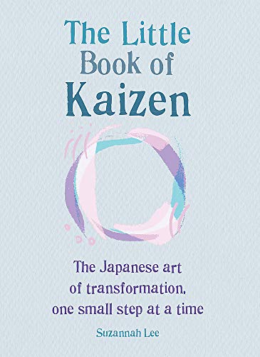 Book cover: "The Little Book of Kaizen" with abstract watercolor design.