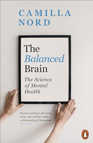 Book cover: "The Balanced Brain" by Camilla Nord, framed and held by hands.