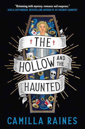 Book cover: woman in a coffin surrounded by floral and skull designs.