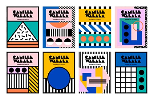 Eight colorful, geometric book covers with “Camille Walala” text.