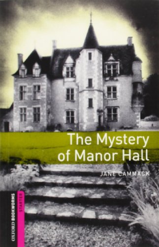 Book cover: a grey manor house with text "The Mystery of Manor Hall".