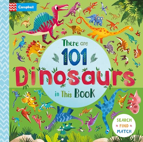 Book cover with colorful illustrations of many different dinosaurs.