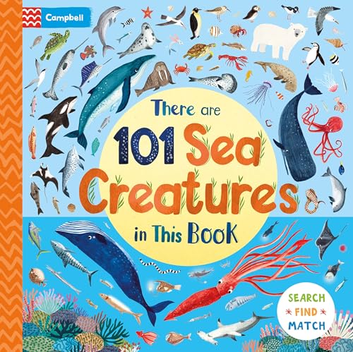 Book cover featuring many colorful sea creatures on a blue background with central text.