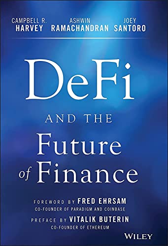 Book cover: "DeFi and the Future of Finance" with blue gradient background.