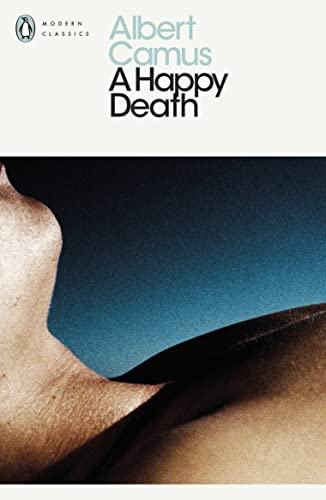 Book cover: "A Happy Death" by Albert Camus, featuring a partial face.