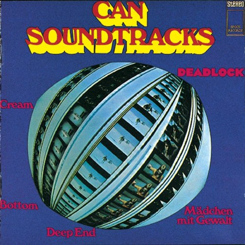 CD cover for Can’s “Soundtracks” featuring abstract, colorful artwork.