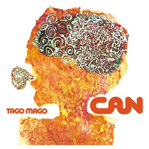 Album cover for Can’s “Tago Mago” featuring abstract orange and green artwork.