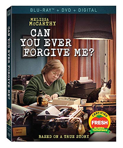 DVD cover for "Can You Ever Forgive Me?" featuring Melissa McCarthy.
