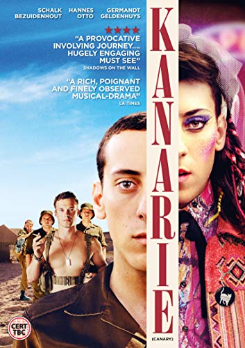 DVD cover for "Canary" featuring two people and soldiers in desert.