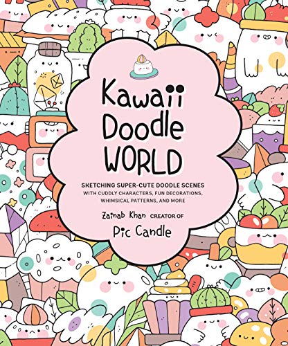 Book cover with colorful, cartoon-style doodles of food and objects.