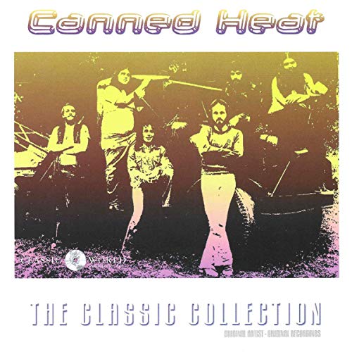 Canned Heat band portrait on CD cover with orange and yellow hues.