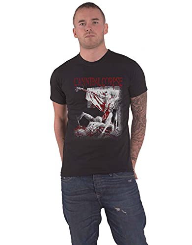 Black t-shirt with Cannibal Corpse album art depicting a gruesome scene.