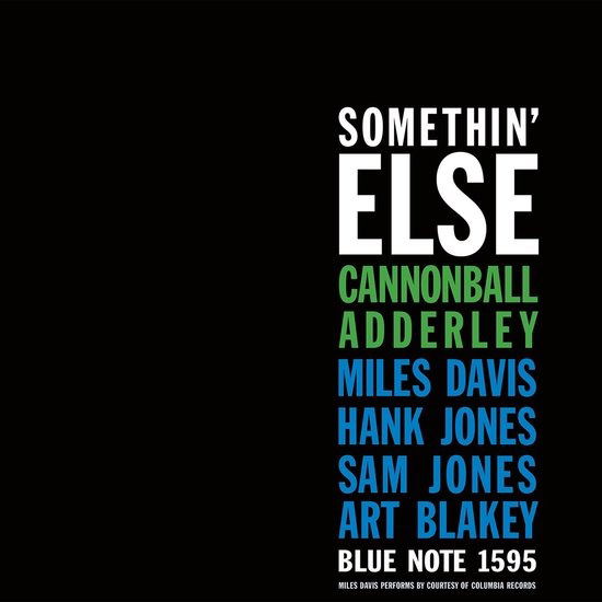 CD cover for "Somethin' Else" by Cannonball Adderley, featuring artist names.
