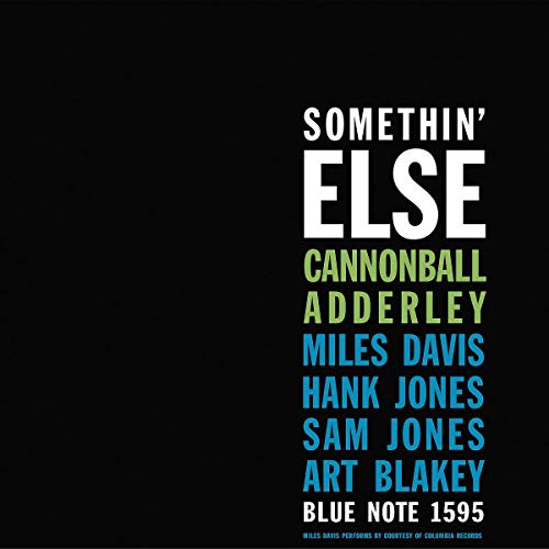 Black album cover with white and green text listing jazz musicians’ names.