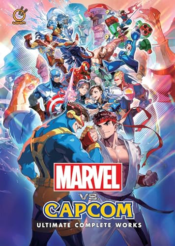 Art book cover featuring Marvel and Capcom characters with Cyclops and Ryu in front.