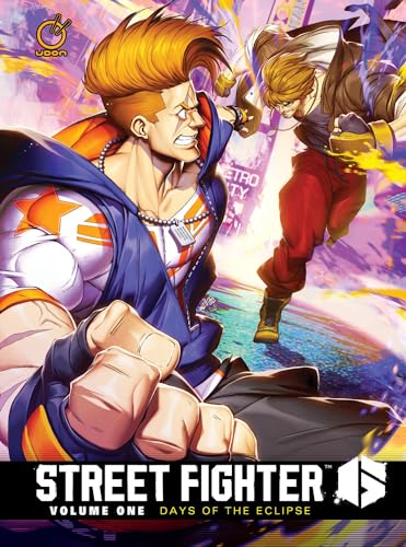 Street Fighter 6 comic cover featuring Luke and Jamie fighting in a city.