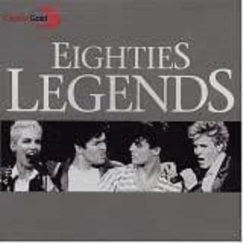 CD cover for "Eighties Legends" featuring four musicians’ faces.