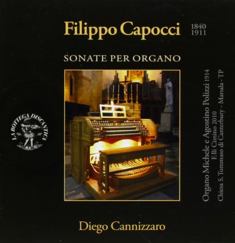 CD cover for Filippo Capocci’s organ sonatas, featuring a church organ.