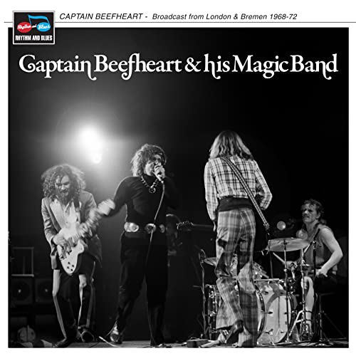 Black and white photo of Captain Beefheart & his Magic Band performing live.