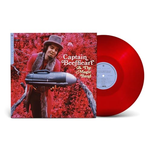 Captain Beefheart vinyl record with red cover and record disc.