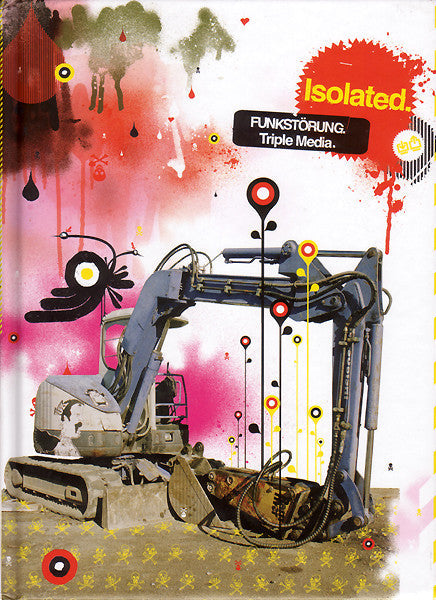 DVD cover with an excavator illustration and abstract colorful design.