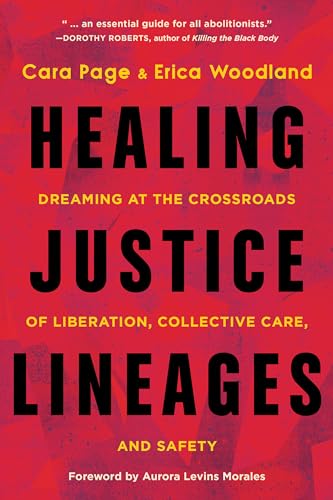 Book cover: āHealing Justice Lineagesā with bold red and black text.