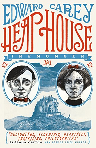 Book cover: “Heap House” by Edward Carey, featuring portraits and a house.