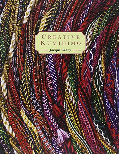 Book cover with colorful, braided cords and the title "Creative Kumihimo".