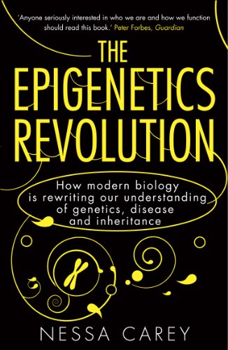 Book cover for The Epigenetics Revolution by Nessa Carey with yellow text on black.