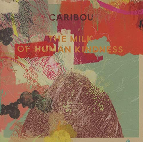 Caribou album cover: abstract red and white shapes with text.