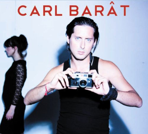 Carl Barat album cover featuring a man holding a vintage camera.